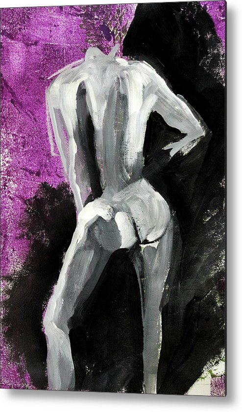 Abstract Human Figure Painting Metal Print featuring the painting Figure No 2 by Nancy Merkle