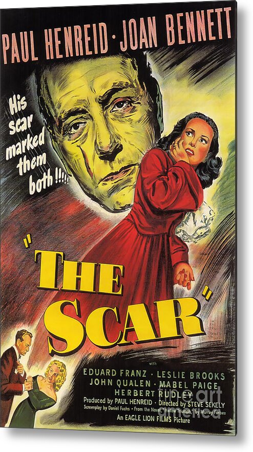 Film Noir Metal Print featuring the painting Film Noir Poster The Scar by Vintage Collectables