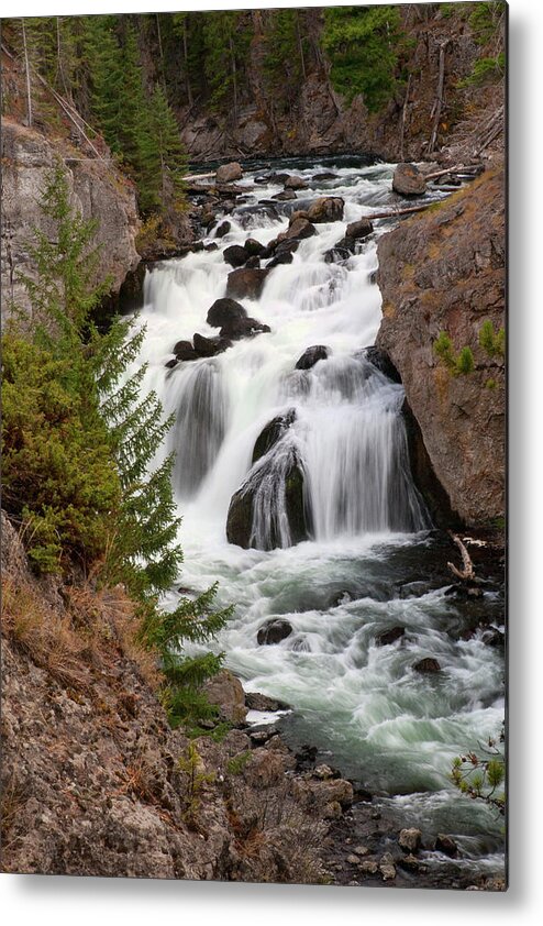 Yellowstone Metal Print featuring the photograph Firehole Falls by Steve Stuller