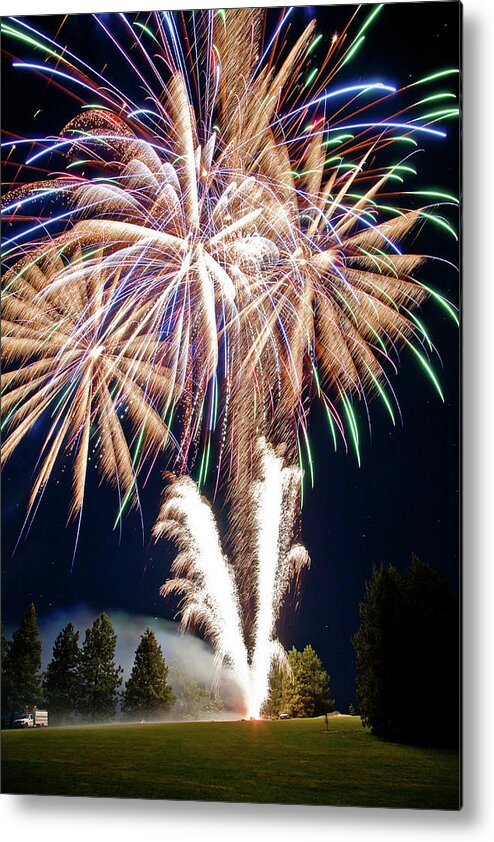 Fireworks Metal Print featuring the photograph Fireworks no.4 by Niels Nielsen