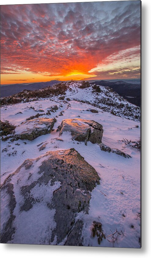 Flames Over Haystack Metal Print featuring the photograph Flames over Haystack by White Mountain Images