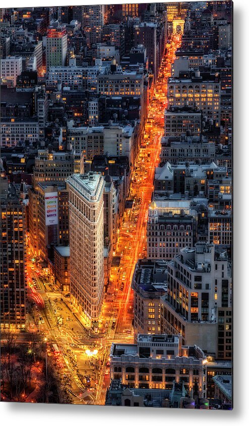 Flatiron Building Metal Print featuring the photograph Flatiron Building District NYC by Susan Candelario