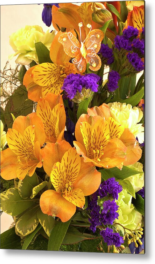 Alstromeria Metal Print featuring the photograph Flowers From Hannah by Sandra Foster