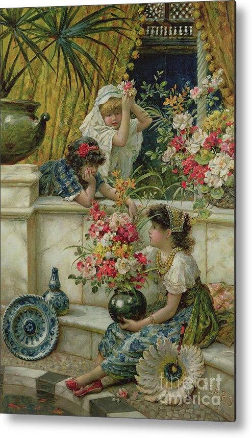 Floral Metal Print featuring the painting Flowers of the East by William Stephen Coleman