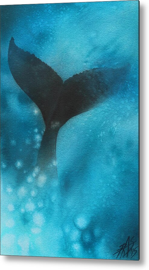 Whale Metal Print featuring the painting Fluke by Robin Street-Morris