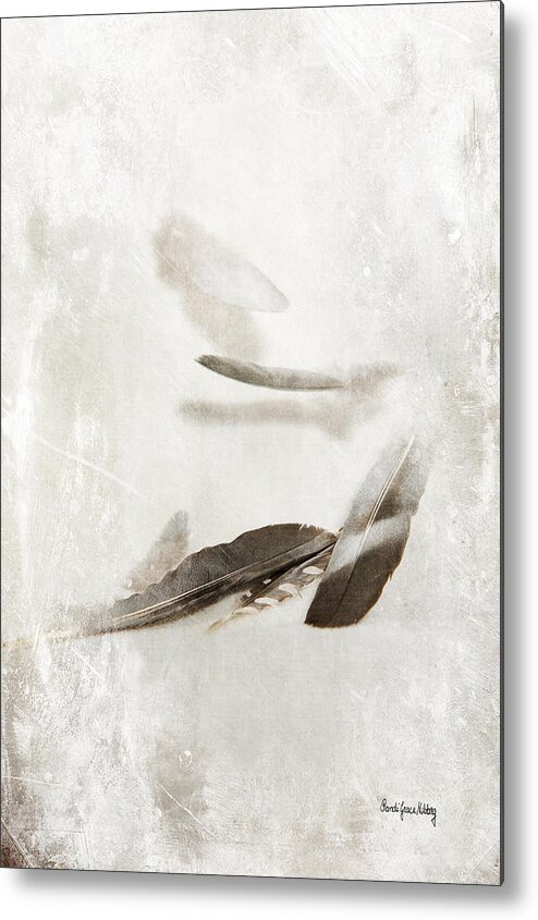 Flying Metal Print featuring the photograph Fluttering Feathers by Randi Grace Nilsberg