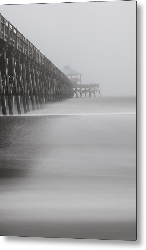 Charleston Metal Print featuring the photograph Foggy Folly Beach Pier by John McGraw