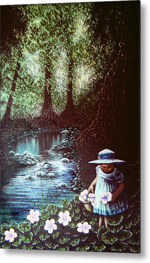 Flower Metal Print featuring the painting Forest Flower by Michael Frank