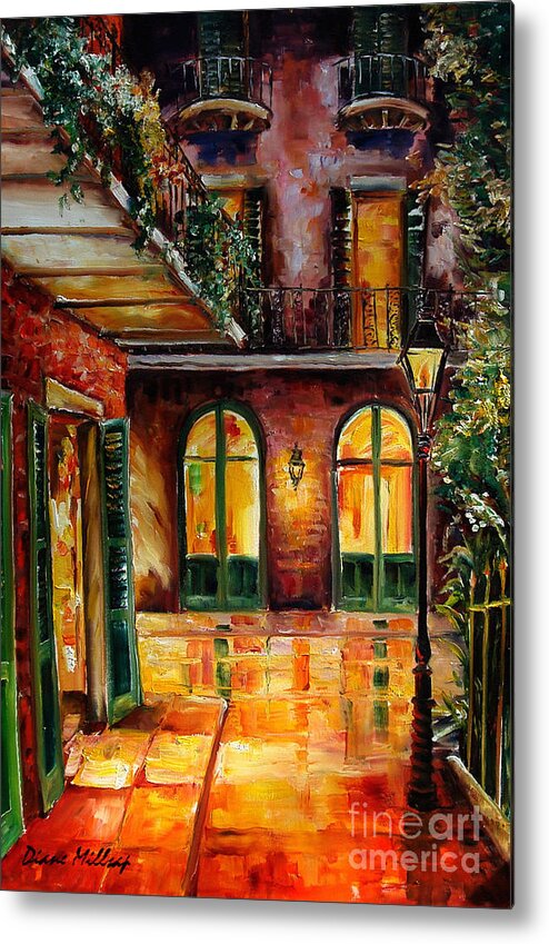New Orleans Metal Print featuring the painting French Quarter Alley by Diane Millsap