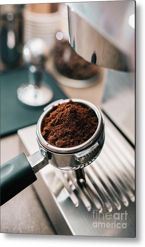 Fresh Metal Print featuring the photograph Freshly ground coffee by Viktor Pravdica