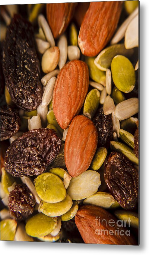 Nuts Metal Print featuring the photograph Fruit nut and seed snack mix by Jorgo Photography