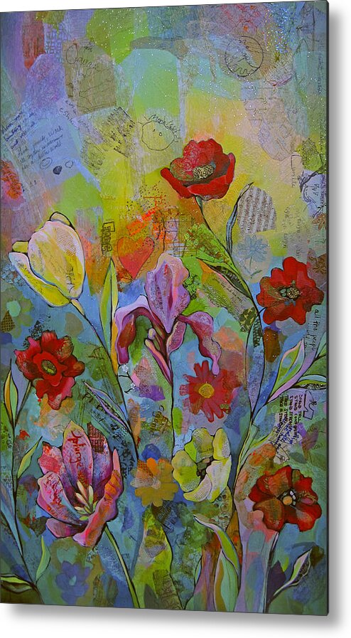 Garden Metal Print featuring the painting Garden of Intention - Triptych Right Panel by Shadia Derbyshire
