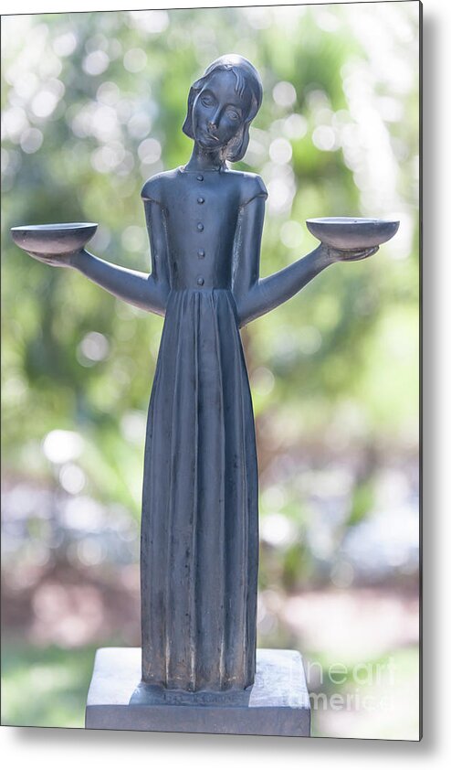 Bird Girl Metal Print featuring the photograph Garden Statue Dreams by Dale Powell