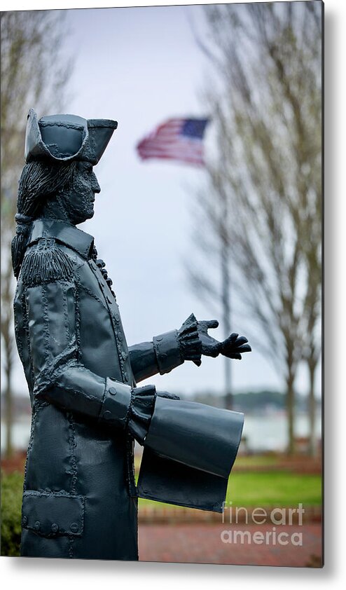 Yorktown Metal Print featuring the photograph General George Washington Statue in Yorktown by Rachel Morrison