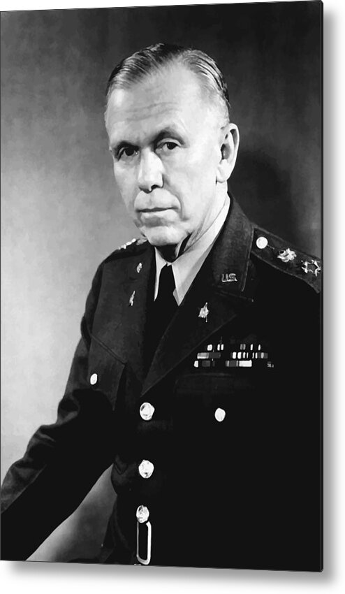 George Marshall Metal Print featuring the painting George Marshall by War Is Hell Store