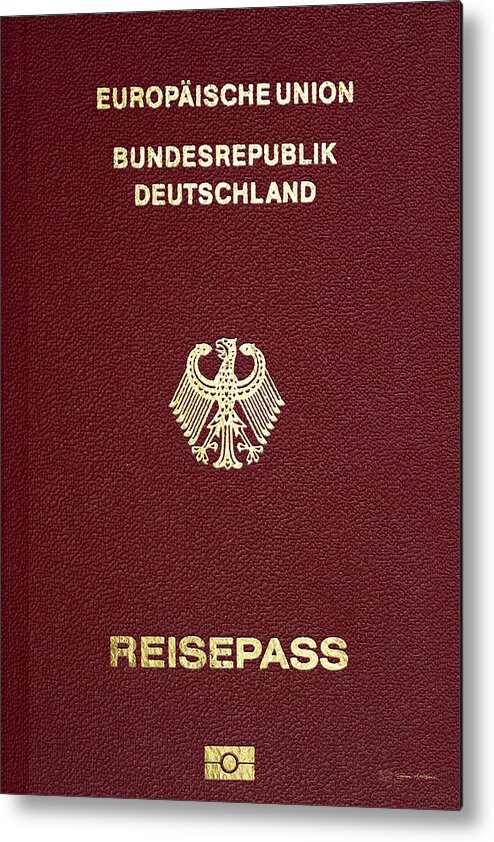 “passports” Collection Serge Averbukh Metal Print featuring the digital art German Passport Cover by Serge Averbukh