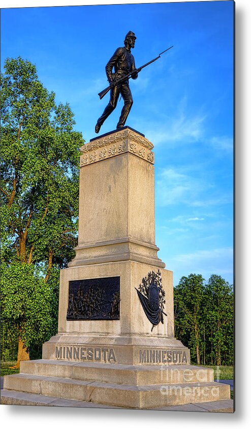Gettysburg Metal Print featuring the photograph Gettysburg National Park 1st Minnesota Infantry Memorial by Olivier Le Queinec