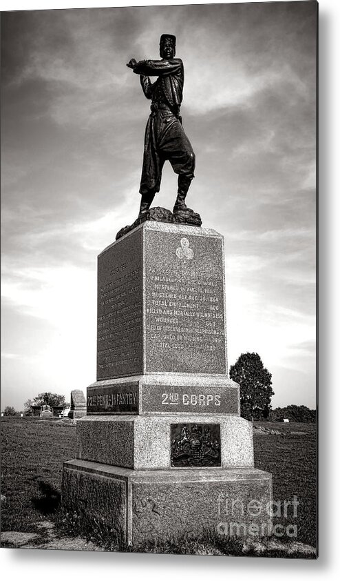 Gettysburg Metal Print featuring the photograph Gettysburg National Park 72nd Pennsylvania Infantry Monument by Olivier Le Queinec