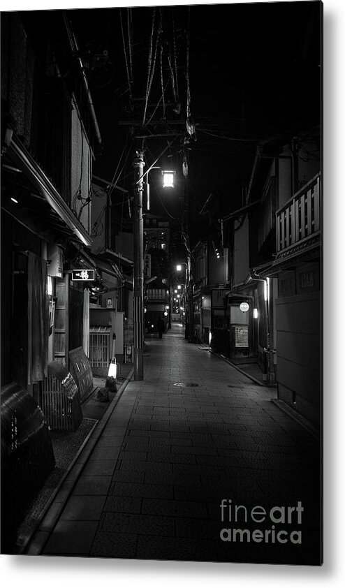 Travel Metal Print featuring the photograph Gion Street Lights, Kyoto Japan by Perry Rodriguez