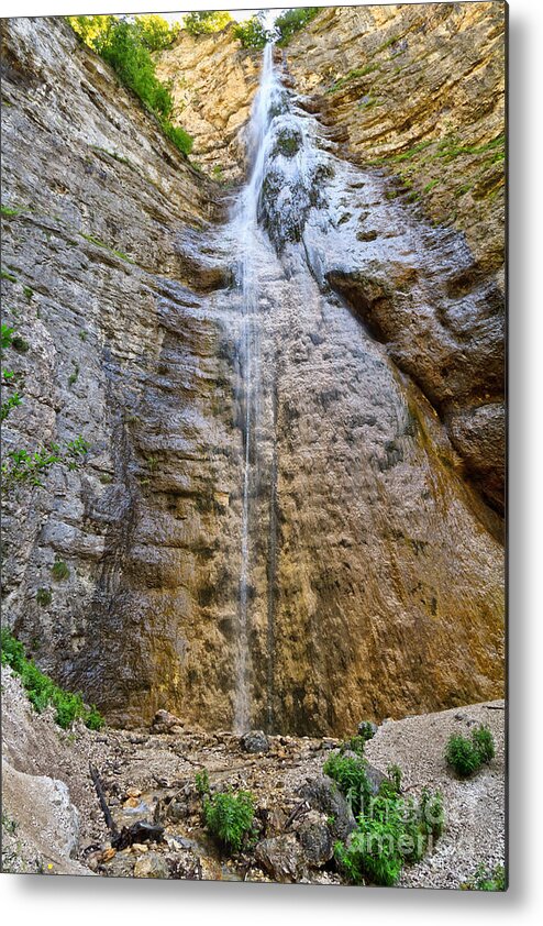 Alps Metal Print featuring the photograph Giovannelli Gorge - upper waterfall by Antonio Scarpi