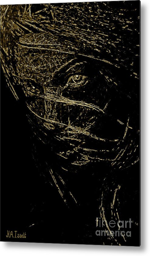 Digital Art Metal Print featuring the digital art Gisele by Humphrey Isselt