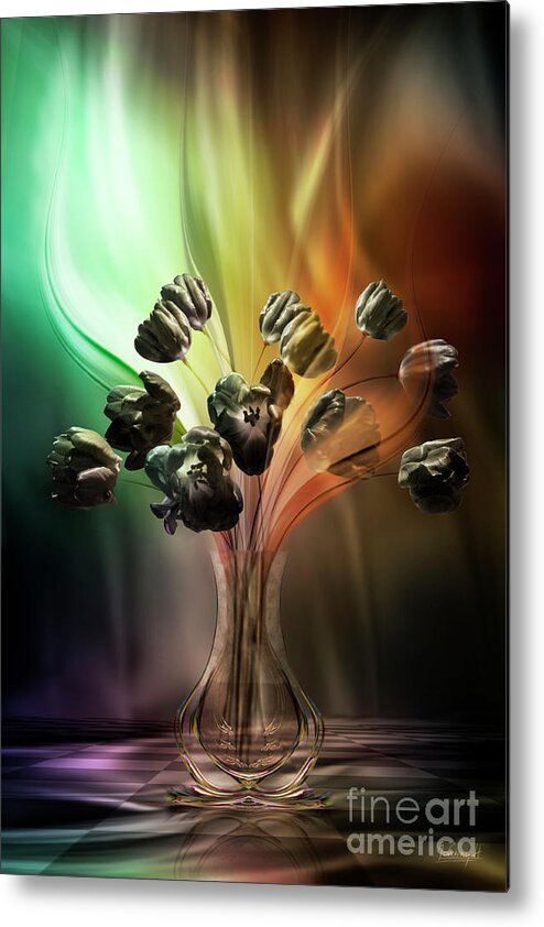 Movement Metal Print featuring the digital art Glasblower's tulips by Johnny Hildingsson