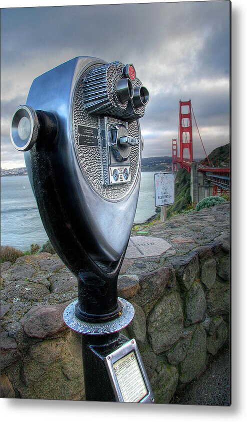 California Metal Print featuring the photograph Golden Gate Binoculars by Peter Tellone