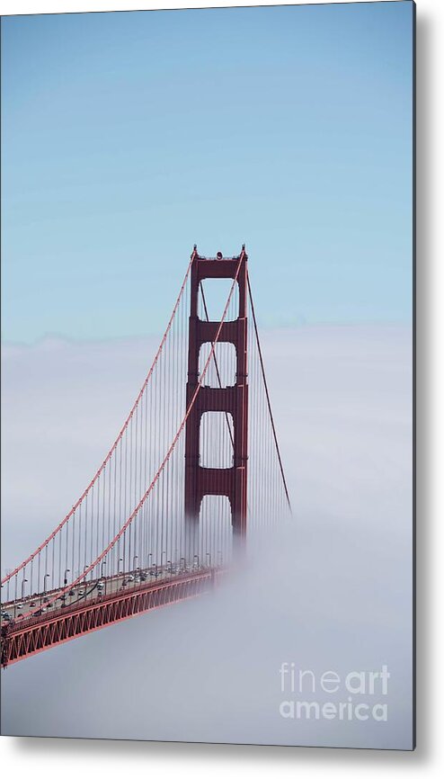 Golden Gate Metal Print featuring the photograph Golden Gate Fogged - 3 by David Bearden
