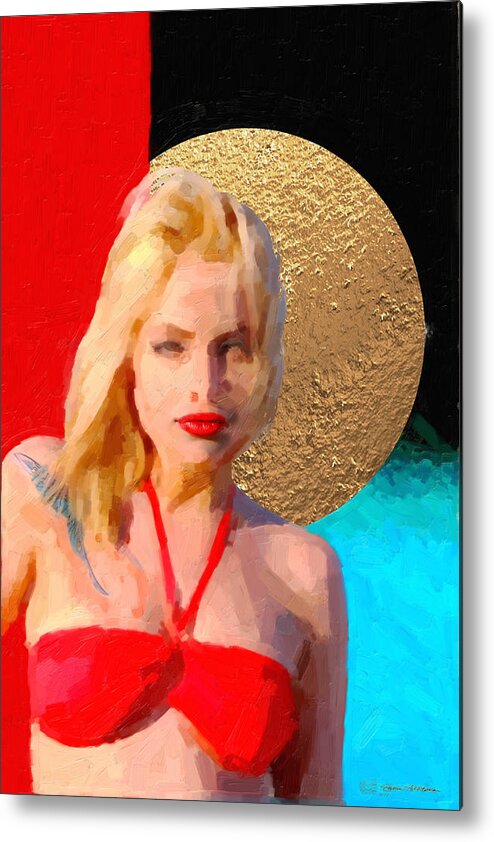 'hey Metal Print featuring the digital art Golden Girl No. 2 by Serge Averbukh