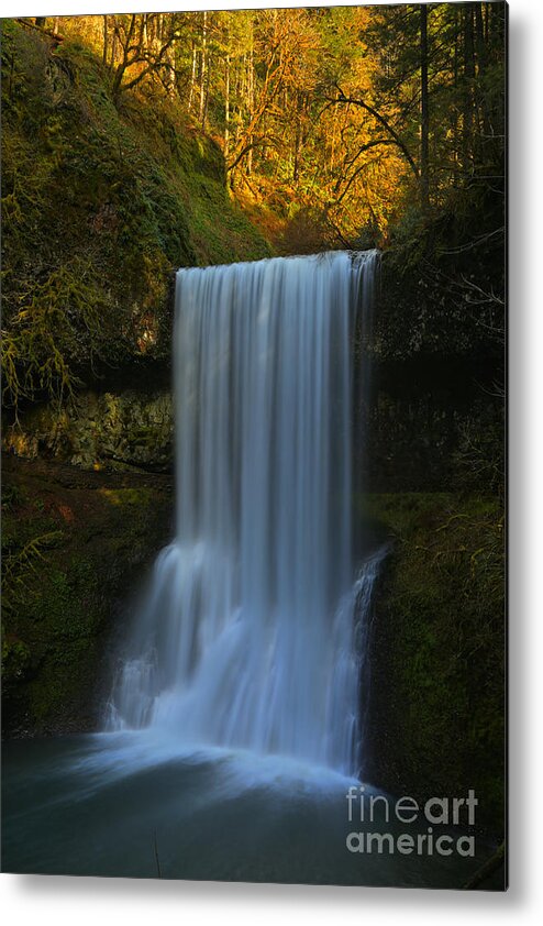 Lower South Falls Metal Print featuring the photograph Golden Glow Over Lower South by Adam Jewell