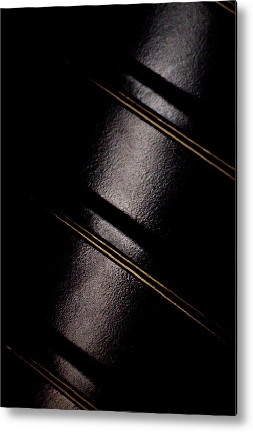 Black Metal Print featuring the photograph Golden Line by Paul Job