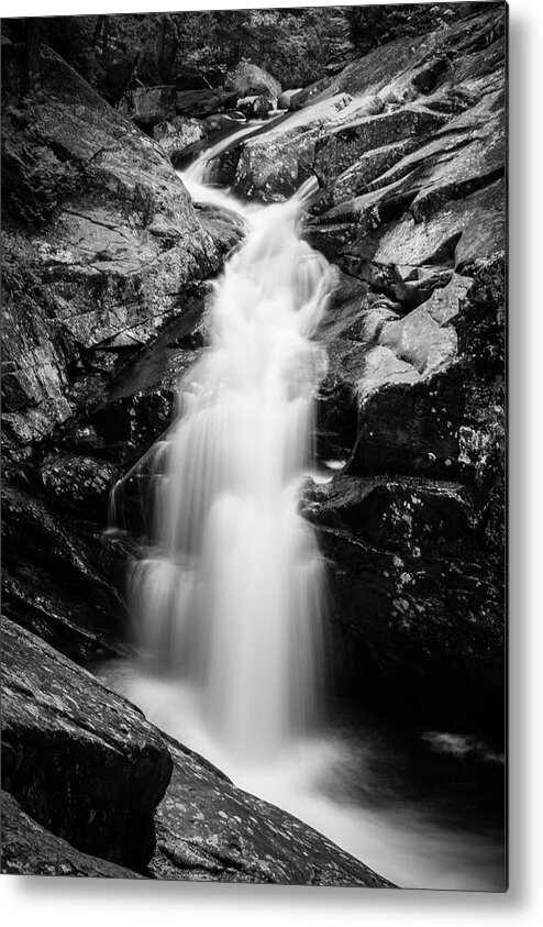 Rangeley Metal Print featuring the photograph Gorge Waterfall in black and white by Darryl Hendricks