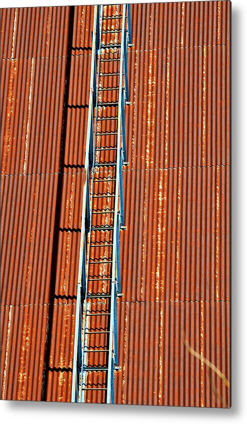 Texas Metal Print featuring the photograph Grain Stairway by Erich Grant