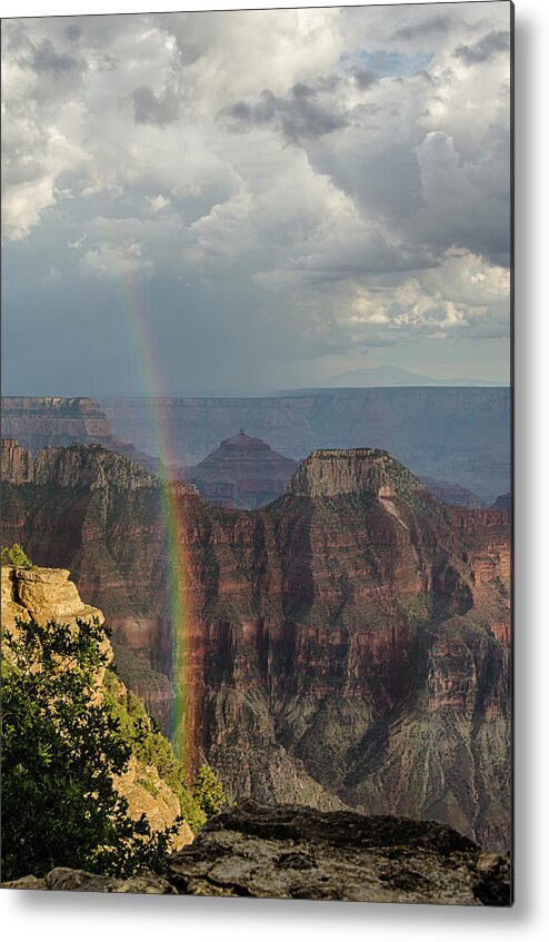 Rainbow Metal Print featuring the photograph Grand Canyon rainbow by Gaelyn Olmsted