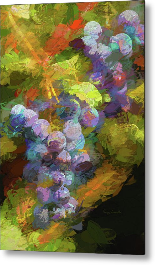 2004 Metal Print featuring the photograph Grapes in Abstract by Penny Lisowski