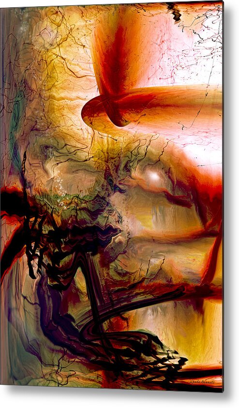 Gravity Of Love Metal Print featuring the digital art Gravity Of Love by Linda Sannuti