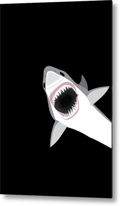 Shark Metal Print featuring the digital art Great White Shark by Antique Images 