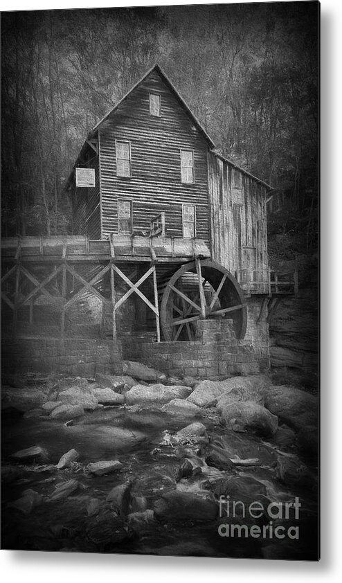 Grist Mill Metal Print featuring the photograph Grist Mill at Babcock Park with stream by Dan Friend