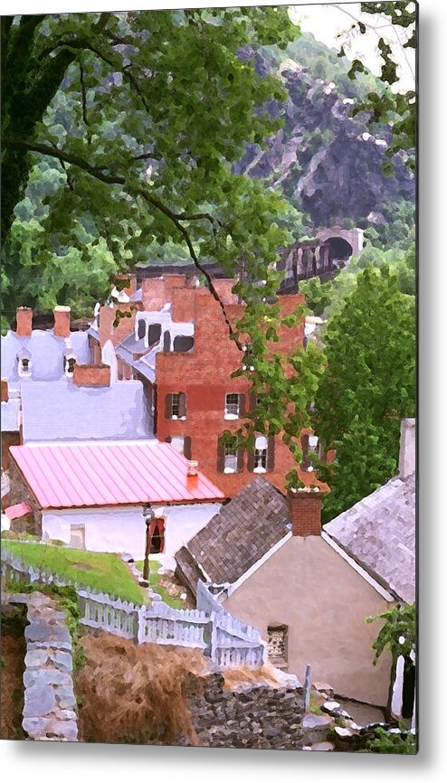 Harpers Ferry Metal Print featuring the painting Harpers Ferry Overlook by Larry Darnell