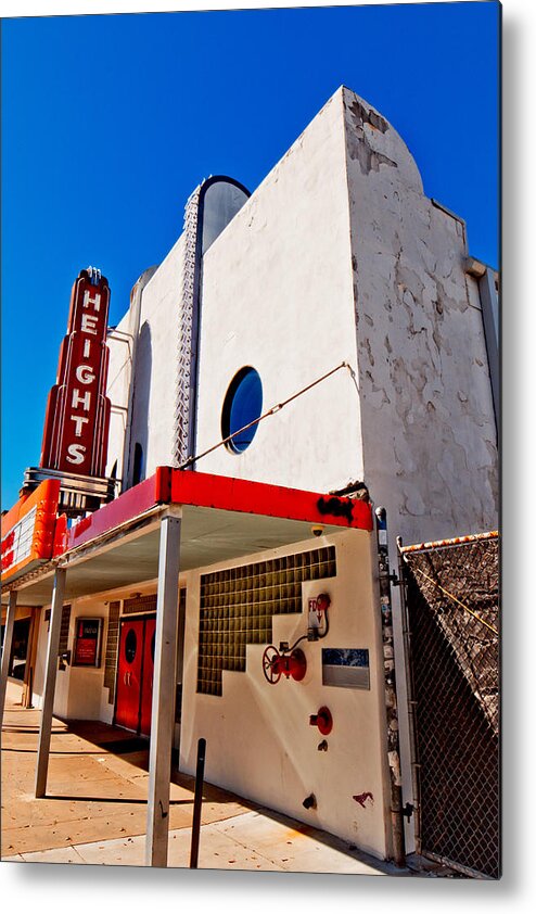 Houston Metal Print featuring the photograph Heights Movie Theater by Linda Unger