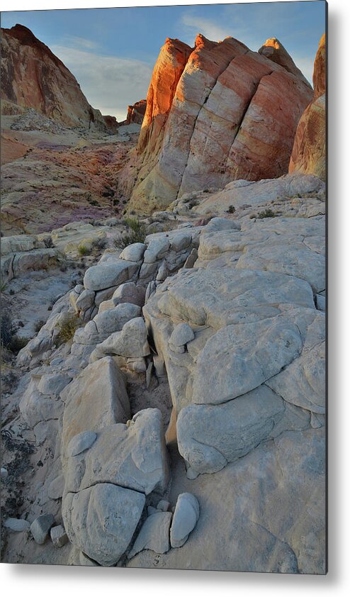 Valley Of Fire State Park Metal Print featuring the photograph Hidden Canyon of Valley of Fire at Sunset by Ray Mathis