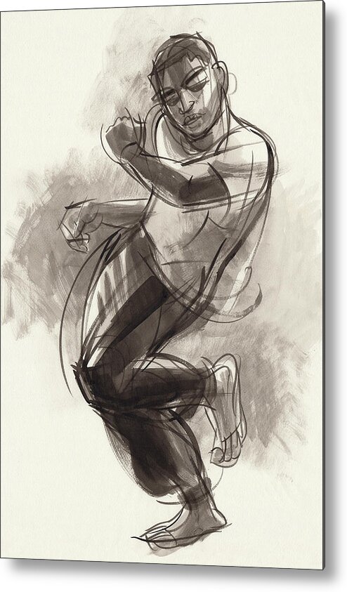 Male Dancer Metal Print featuring the painting Hiphop Dancer 2 by Judith Kunzle