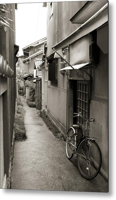 Bicycle Metal Print featuring the photograph Home in Kyoto by Jessica Rose