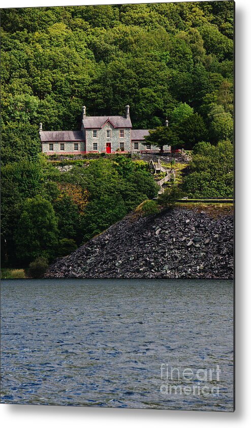 Across The Lake Metal Print featuring the photograph House By The Llyn Peris by MSVRVisual Rawshutterbug