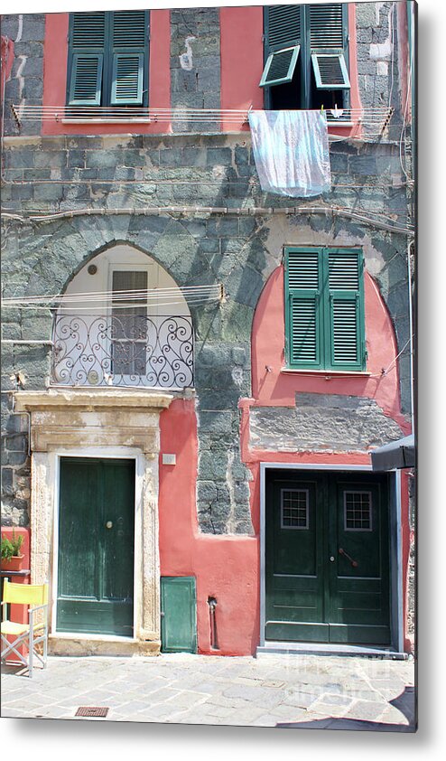 Vernazza Metal Print featuring the photograph House in Vernazza in Cinque Terre Italy by Adam Long