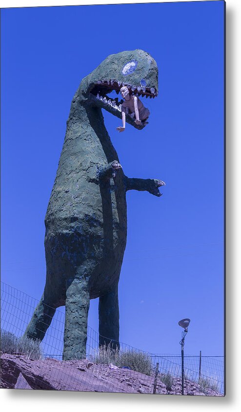 Roadside Dinosaur Metal Print featuring the photograph Hungry Dinosaur by Garry Gay