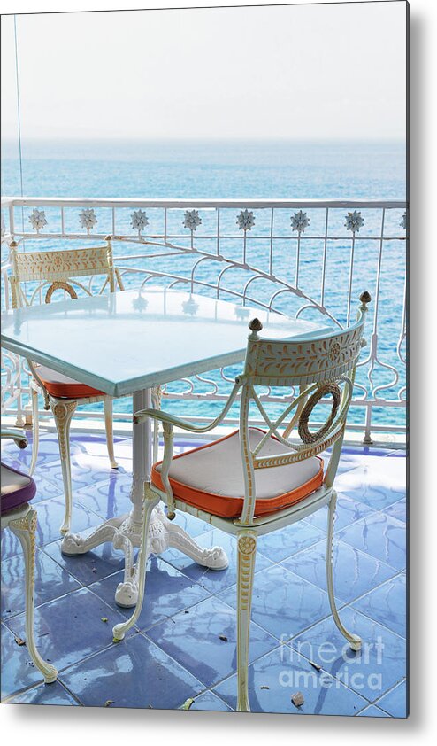 Amalfi Metal Print featuring the photograph Amalfi Coast Cafe by Anastasy Yarmolovich