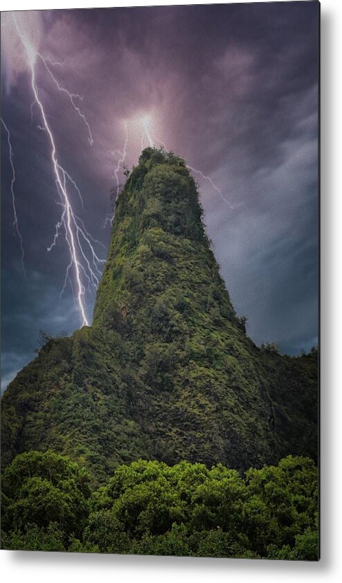 Hawaii Metal Print featuring the photograph IAO Storm by DJ Florek