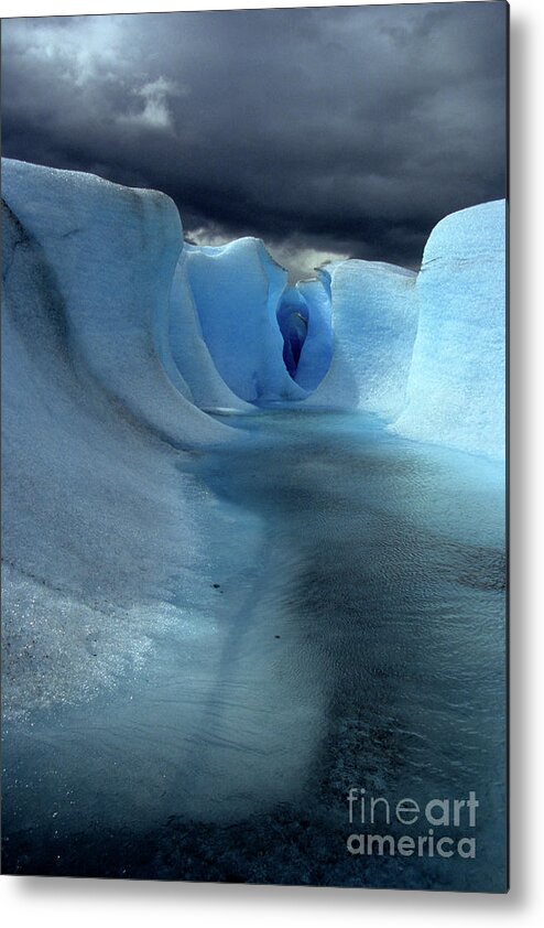 Glacier Metal Print featuring the photograph Ice Formations on Grey Glacier Chile by James Brunker