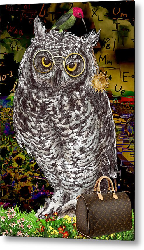 Owl Metal Print featuring the mixed media Imagine by Marvin Blaine